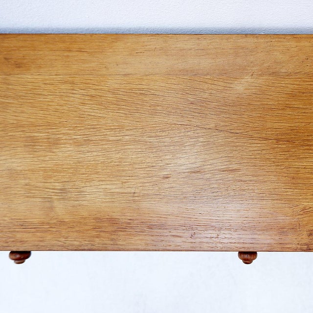 Oak Console Table attributed to Guillerme et Chambron, 1950s-1960s For Sale - Image 11 of 16