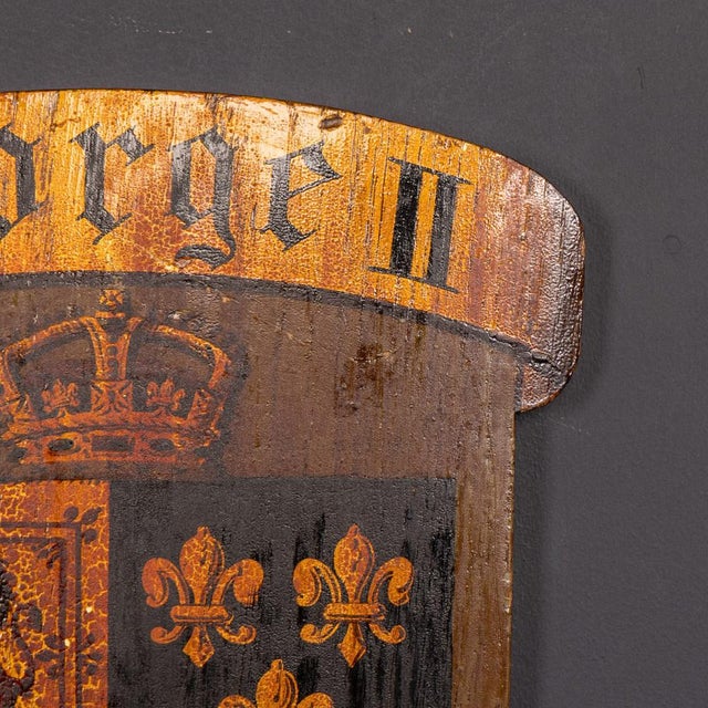 Antique English Hand-Painted King George II and King George IV Heraldic Shields, 18th Century, Set of 2 For Sale - Image 13 of 17