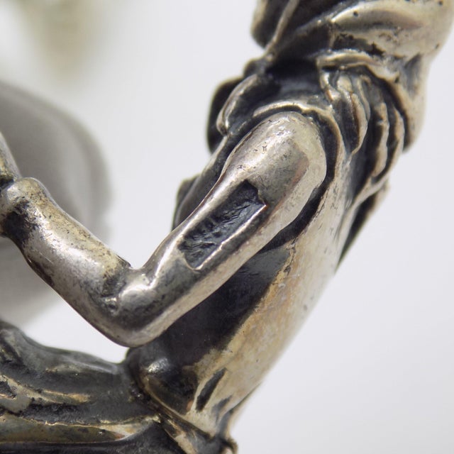 Vintage Italian Handmade Genuine Silver Cinderella and Prince Figurines Arezzo Tuscany 800 Continental Silver Rare Pair Fairy Tale Decor For Sale - Image 9 of 13