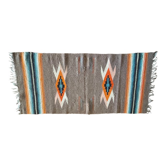 Vintage New Mexico Large Brown 1930's Chimayo Weaving For Sale