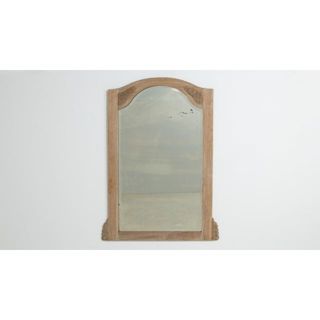 Art Nouveau 19th Century French Oak Art Nouveau Wall Mirror For Sale - Image 3 of 8