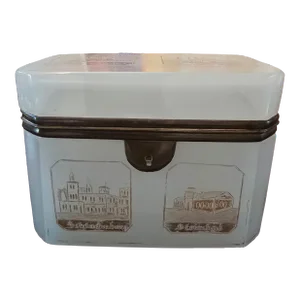 Antique Bohemian Glass Moser Opaline Jewel Box