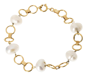 Bracelet in 19.2 Karat Gold with Pearls
