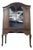 Antique French Provincial Walnut Display Cabinet With Carved Details For Sale