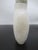 Chinese Carved Masks White Peking Glass Snuff Bottle With Green Top For Sale - Image 4 of 11