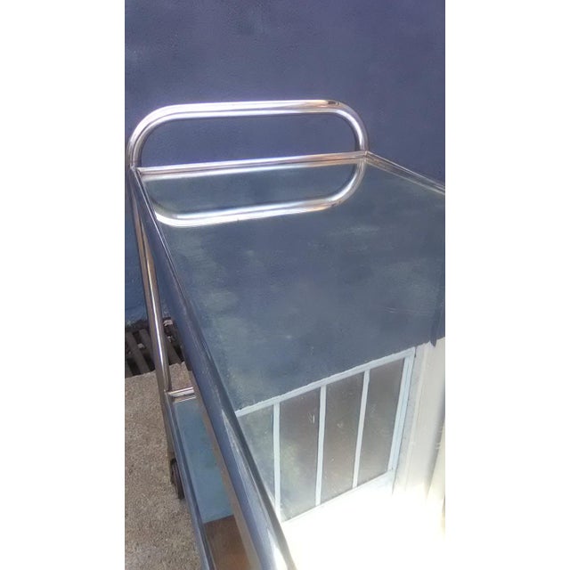 Vintage Chrome Serving Bar Cart For Sale - Image 5 of 11