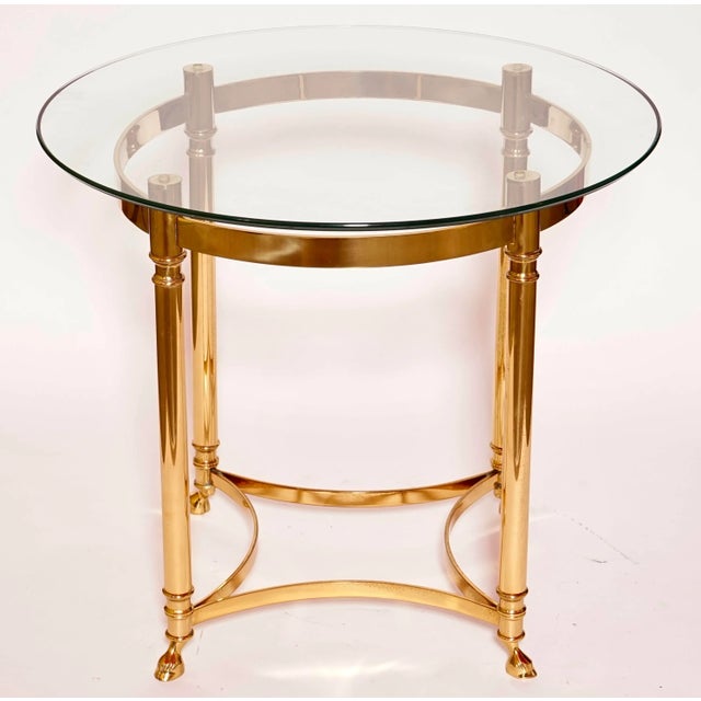 1970s Italian Brass and Glass Hoof Feet Table For Sale - Image 11 of 13
