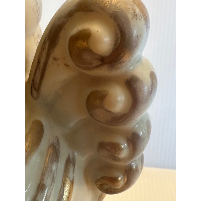 1940s 1940"s Abingdon Potteries Usa Art Deco Ceramic Hand Painted Glazed Finish Vase Floral and Birds Decor For Sale - Image 5 of 18