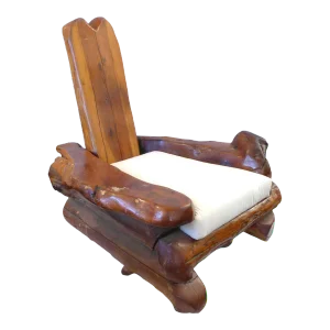 1960s Massive California Craft Redwood Lounge Chair