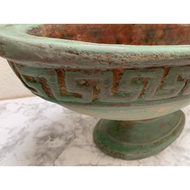 Farmhouse Large Vintage Terracotta Plant Pedestal Vessel For Sale - Image 3 of 10