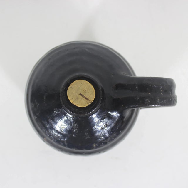 Vintage Black Beehive Stoneware Jug With Cork For Sale - Image 6 of 8