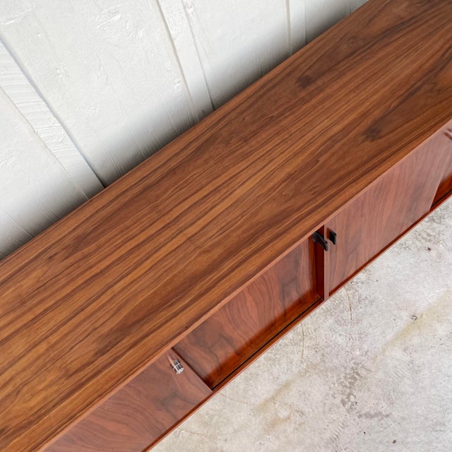 Chestnut 1960s Florence Knoll for Knoll Walnut Credenza, Attributed For Sale - Image 8 of 12
