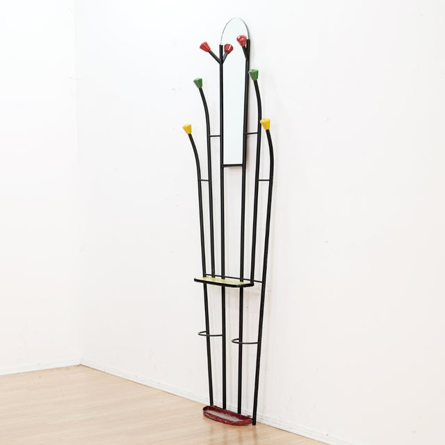 Metal Vintage 1960s French Atomic Entryway Hat & Coat Rack Stand For Sale - Image 7 of 12