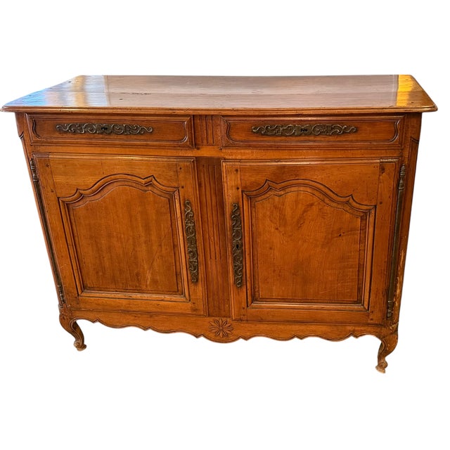 French Country Antique 18th C French Country Fruitwood Buffet For Sale - Image 3 of 6