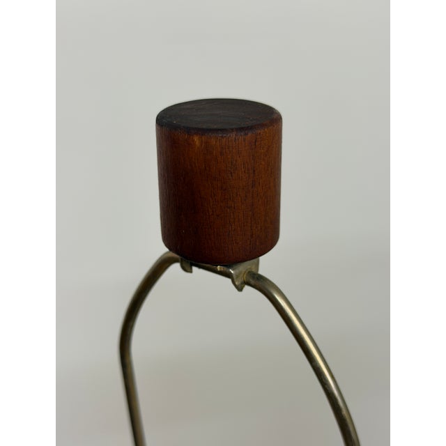 Wood Mid 20th Century Monumental Marshall Studios Martz Signed Ceramic Table Lamp With Original Walnut Finial For Sale - Image 7 of 18