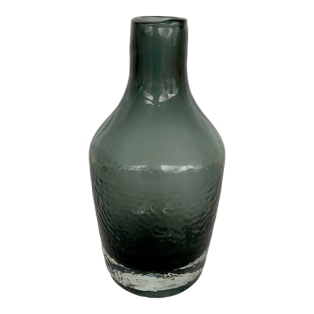 Global Views Modern Small Gray Glass Pebble Bottom Vase For Sale