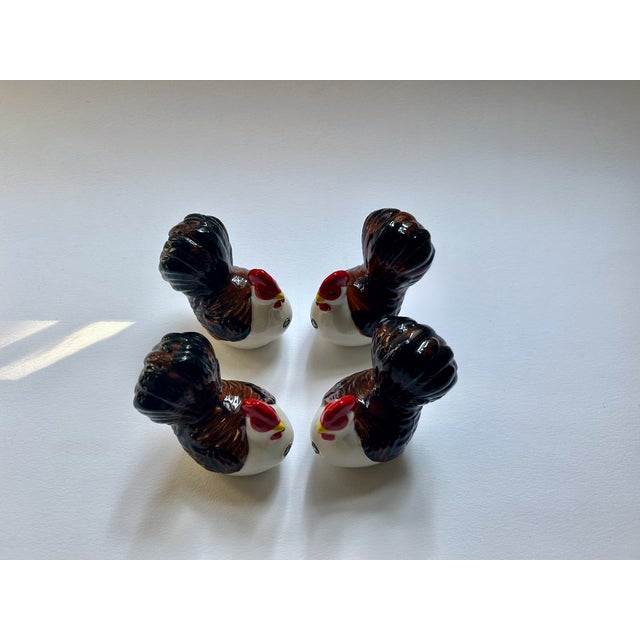 Ceramic 1970s Magnetic Glazed Ceramic Turkey Salt & Pepper Shakers - Set of 4 For Sale - Image 7 of 18