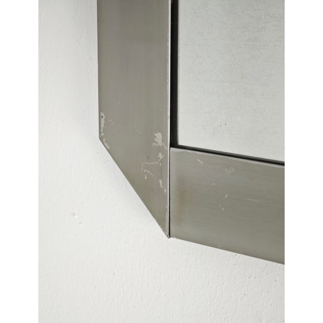 Metal Mid-Century Modern Wall Mirror by Vittorio Introini for Valenti & C, Italy, 1970s For Sale - Image 7 of 11