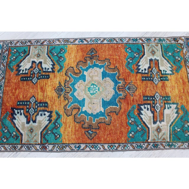 Traditional Vintage Turkish Anatolian Rug - 20"x39.5" For Sale - Image 3 of 10