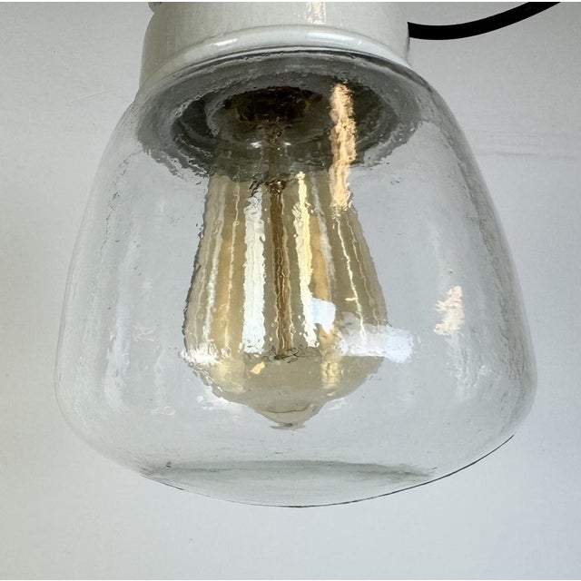 1970s Vintage White Porcelain Pendant Light, 1970s For Sale - Image 5 of 14