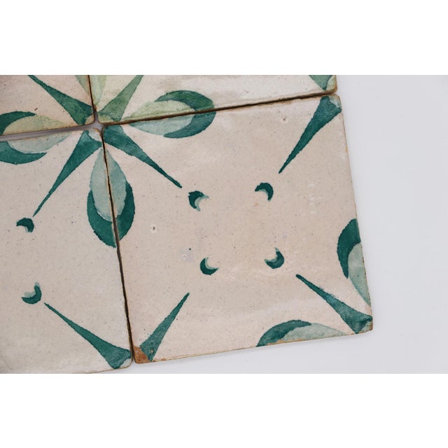 19th Century Set of Four Antique Symmetrical Tiles, Portuguese For Sale - Image 4 of 8
