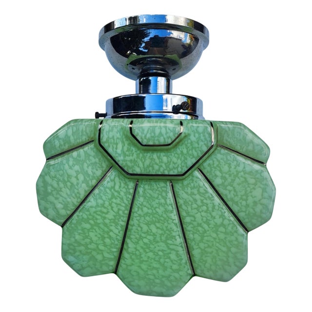 Art Deco Brass Ceiling Lamp, 1920s For Sale