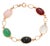 Vintage 14k Yellow Gold Scarab Gemstone Bracelet Carved Semi-Precious Scarabs For Sale