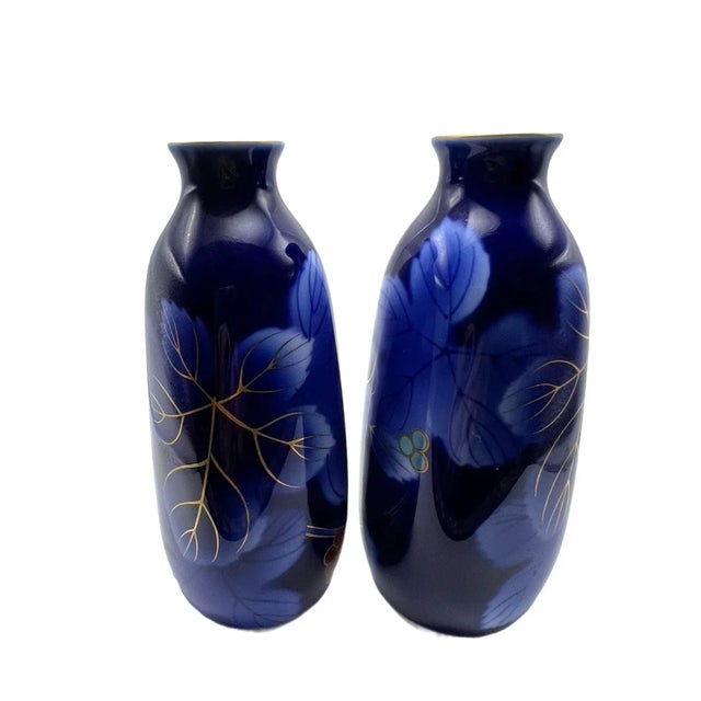 1950s Fukagawa Seijji Cobalt Blue Sake Bottles For Sale - Image 5 of 11