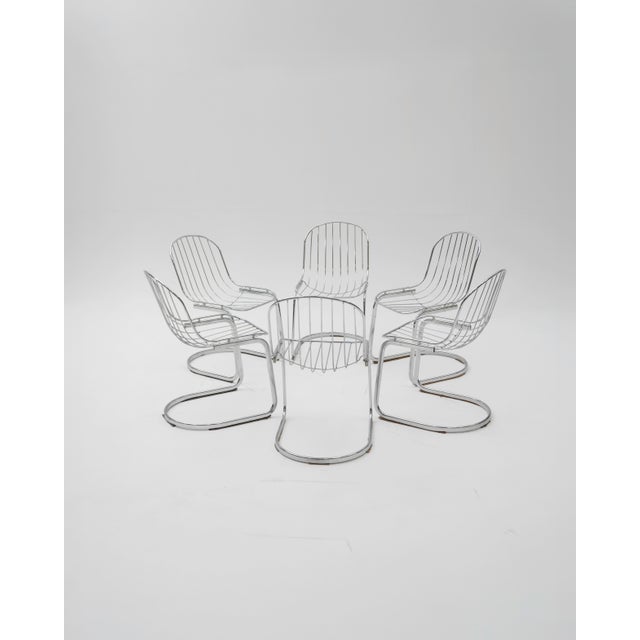 Gastone Rinaldi Tubular Chairs by Gastone Rinaldi, 1970s, Set of 6 For Sale - Image 4 of 10