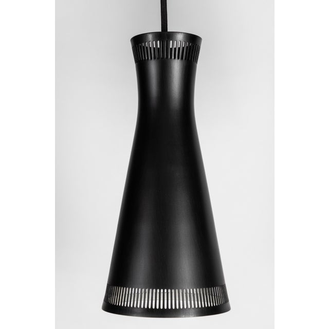 1950s Mauri Almari Perforated Black Metal Pendant for Idman Oy Finland For Sale - Image 10 of 12
