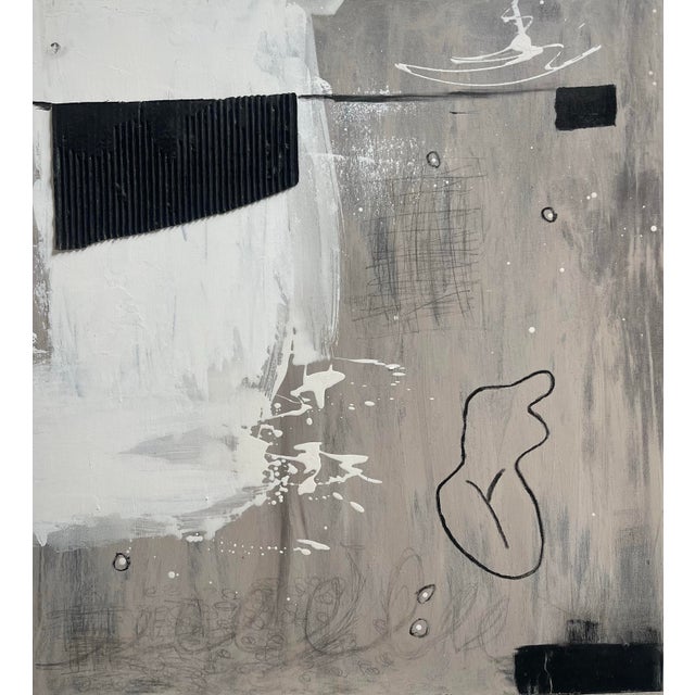 Textile Modern Art Abstract on Canvas For Sale - Image 7 of 7