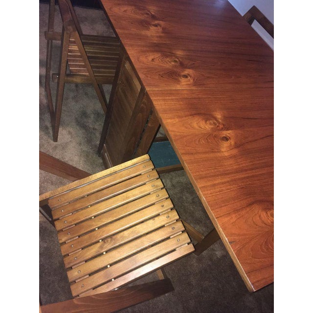 Mid 20th Century Romanian Drop Leaf Dining Table With Stow Away 4 Chairs Chairish