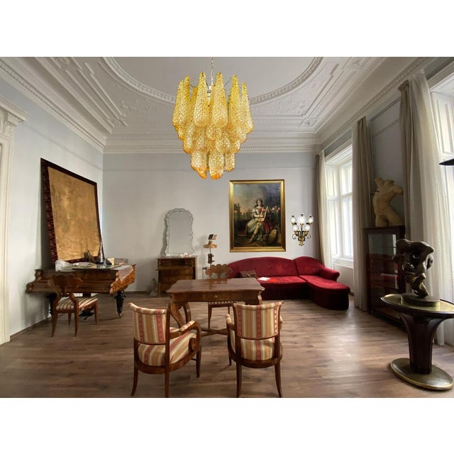 Italian Amber Crystal Chandeliers, Murano, Set of 2 For Sale - Image 8 of 18