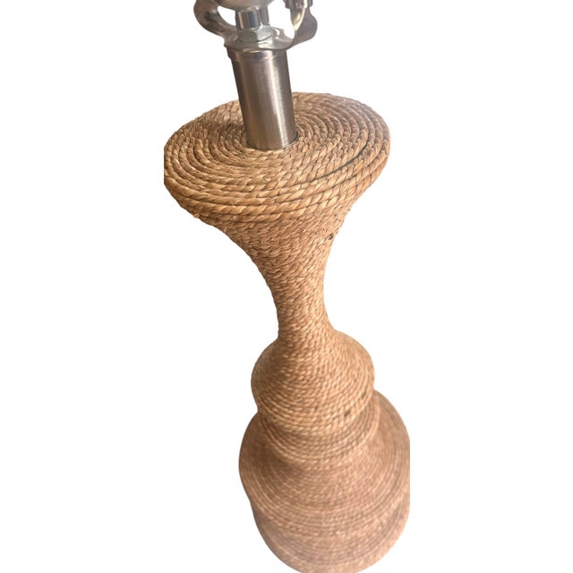 1990s Jute Cord Wrapped Coastal Nautical Table Lamp For Sale - Image 5 of 6