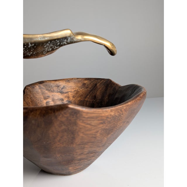 Sculptural Centerpiece in Bronze and Wood by David Marshall, 1970s For Sale - Image 12 of 13