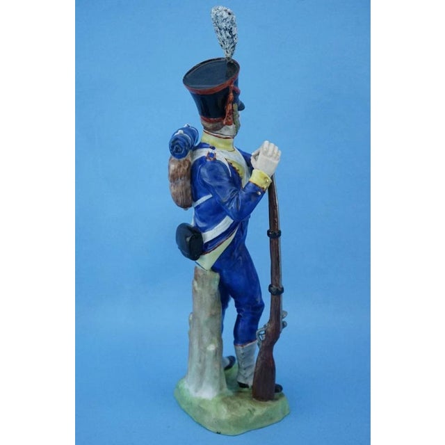 Ceramic 20th Century Porcelain Napoleonic Soldier of the Neuchatel Battalion from Carl Thieme's Potschappel Factory For Sale - Image 7 of 18