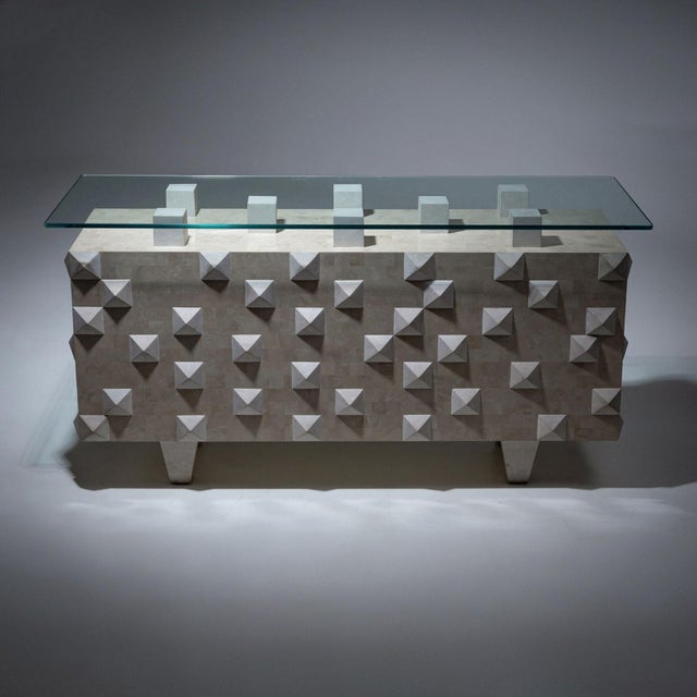 21st Century Modern Console Table in Scagliola Technique For Sale In New York - Image 6 of 7