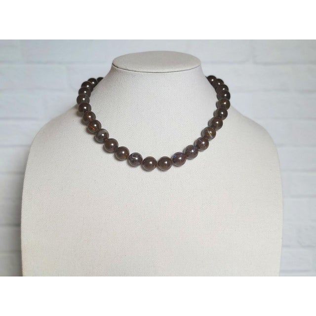 Boulder Opal 14mm Beaded Necklace, 19 Inches For Sale - Image 4 of 11