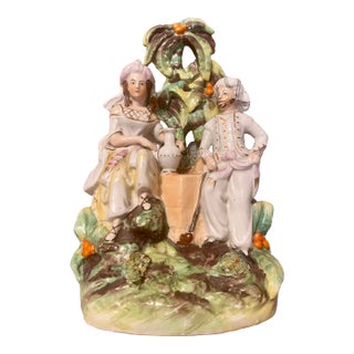 19th Century Victorian Staffordshire Rebekah and Abraham’s Servant Figurine For Sale