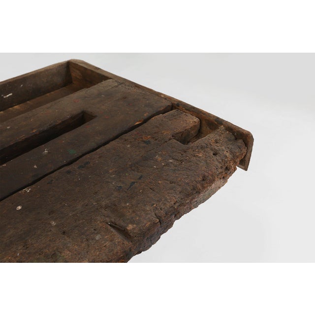 Industrial Oak Workbench with Exceptional Patina, Belgium, 1850 For Sale - Image 4 of 18