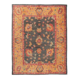 Vintage Modern Turkish Oushak Rug - 10'03 X 13'00 For Sale