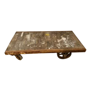 Large Vintage Rolling Warehouse Cart