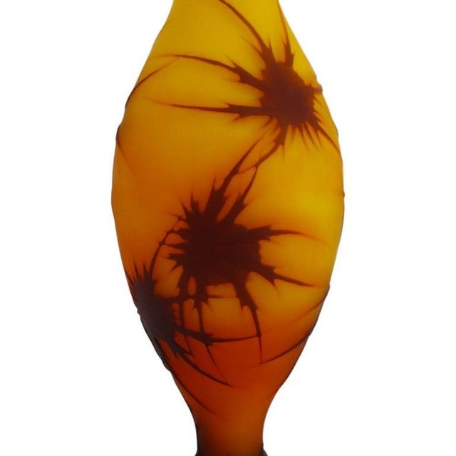 1920s French Cameo Cutback Art Glass Perfume Atomizer Signed by Roget For Sale - Image 4 of 9