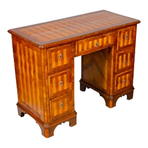 Austrian Neoclassic Parquetry Pedestal Desk