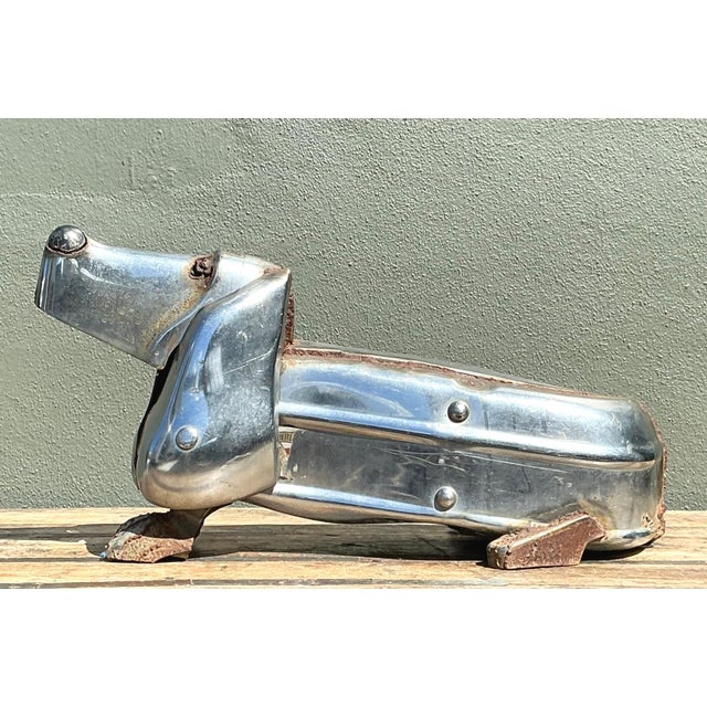 Vintage Chrome Bumper Abstract Dachshund Sculpture For Sale - Image 9 of 16