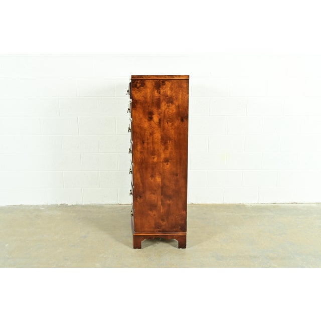 Henredon Georgian Mahogany and Burl Wood Highboy Dresser For Sale - Image 11 of 14