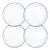 Crow Canyon Home Enamelware, Vintage 8.25" Coupe Salad Plates in White with Blue Rim - Set of 4 For Sale