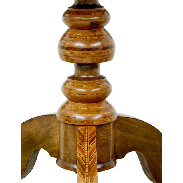 Antique Italian Inlaid Walnut Sorrento Table, 1890 For Sale - Image 6 of 11