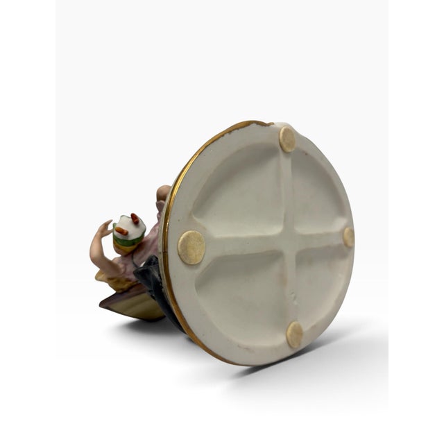 Vintage Mid-Century Italian Capodimonte Porcelain Sculpture "La Puntura" by Luciano Cazzola for Porcellane Principe For Sale - Image 9 of 9