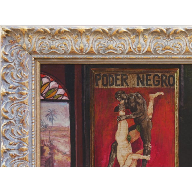 2010s Douglas Perez Castro "Poderes" Contemporary Realistic Figurative Red Toned Social Commentary Painting, 2013 For Sale - Image 5 of 12